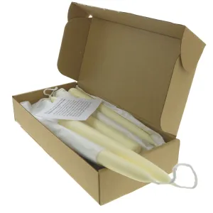 Moorlands Candles | Candle Standard 9" White - Rapeseed, Bran & Coconut Oils | pairs