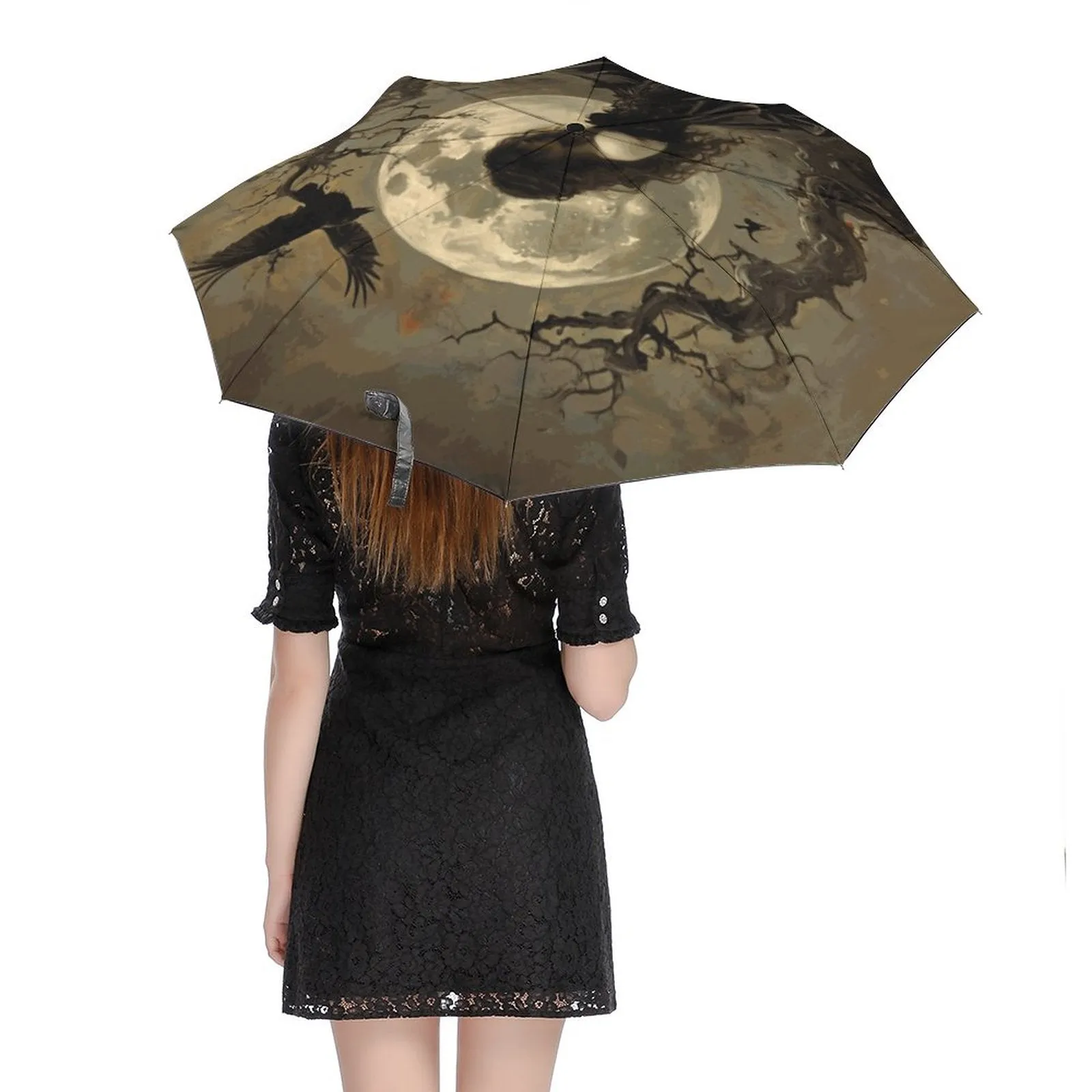 Morrigan Celtic Goddess Auto Umbrella with Printed Pattern Outside ZYS03-8K