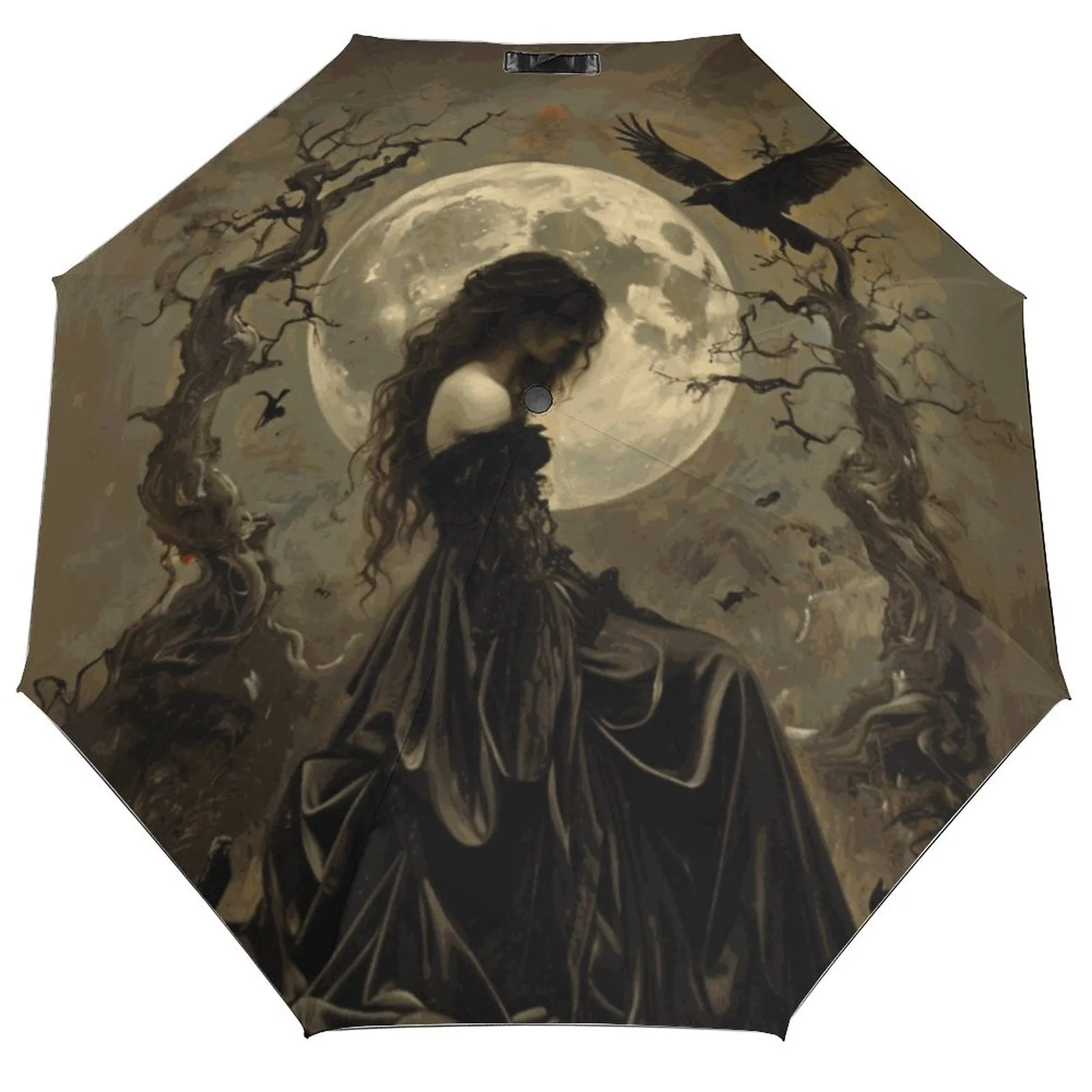 Morrigan Celtic Goddess Auto Umbrella with Printed Pattern Outside ZYS03-8K