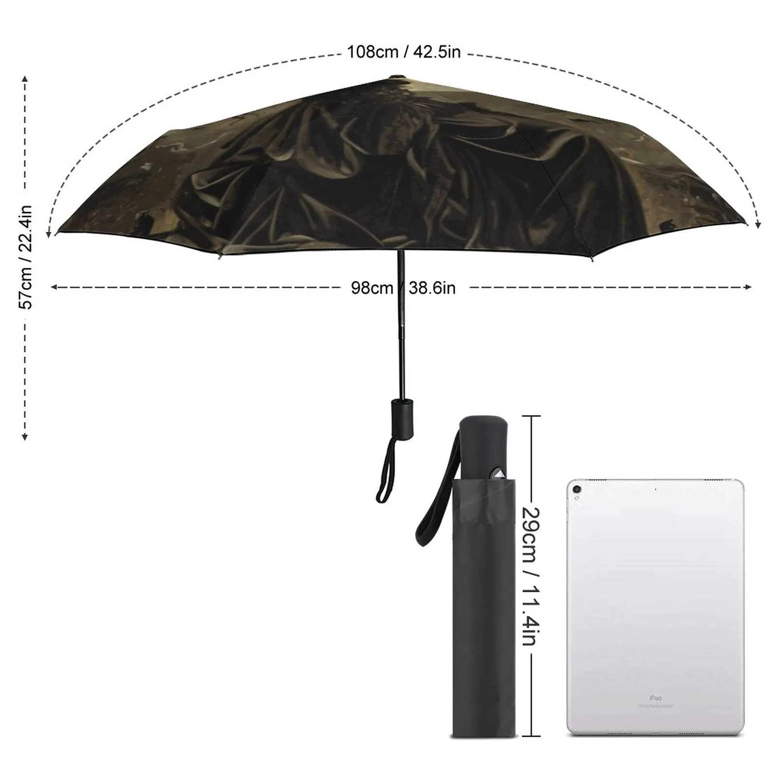 Morrigan Celtic Goddess Auto Umbrella with Printed Pattern Outside ZYS03-8K