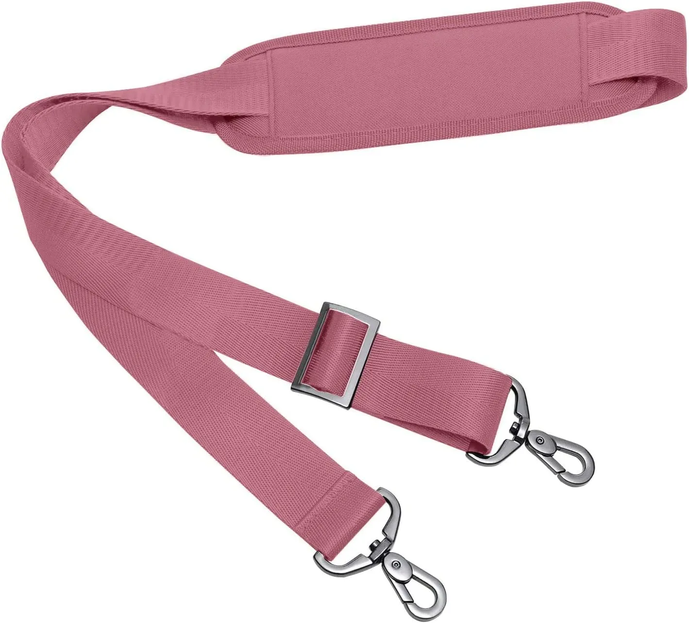 MOSISO 56 inch Shoulder Strap, Adjustable Thick Soft Universal Replacement Non-Slip Fit Padded with Metal Swivel Hooks for Laptop Shoulder Bag/Laptop Messenger Bag/Crossbody Bag, Dusty Rose