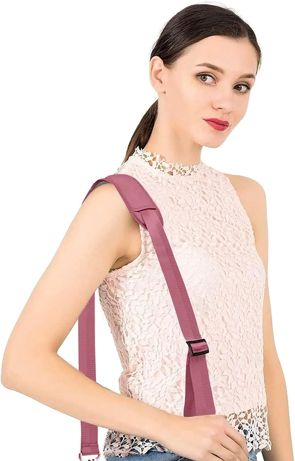 MOSISO 56 inch Shoulder Strap, Adjustable Thick Soft Universal Replacement Non-Slip Fit Padded with Metal Swivel Hooks for Laptop Shoulder Bag/Laptop Messenger Bag/Crossbody Bag, Dusty Rose