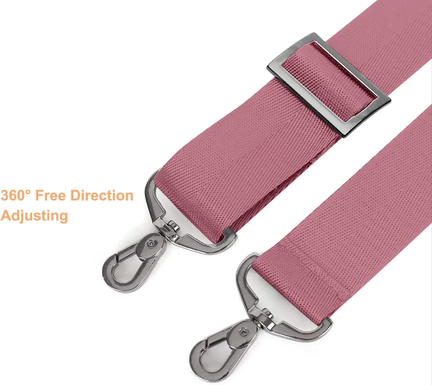 MOSISO 56 inch Shoulder Strap, Adjustable Thick Soft Universal Replacement Non-Slip Fit Padded with Metal Swivel Hooks for Laptop Shoulder Bag/Laptop Messenger Bag/Crossbody Bag, Dusty Rose