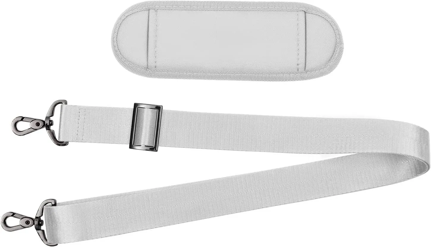 MOSISO 56 inch Shoulder Strap, Adjustable Thick Soft Universal Replacement Non-Slip Fit Padded with Metal Swivel Hooks for Laptop Shoulder Bag/Laptop Messenger Bag/Crossbody Bag, Gray