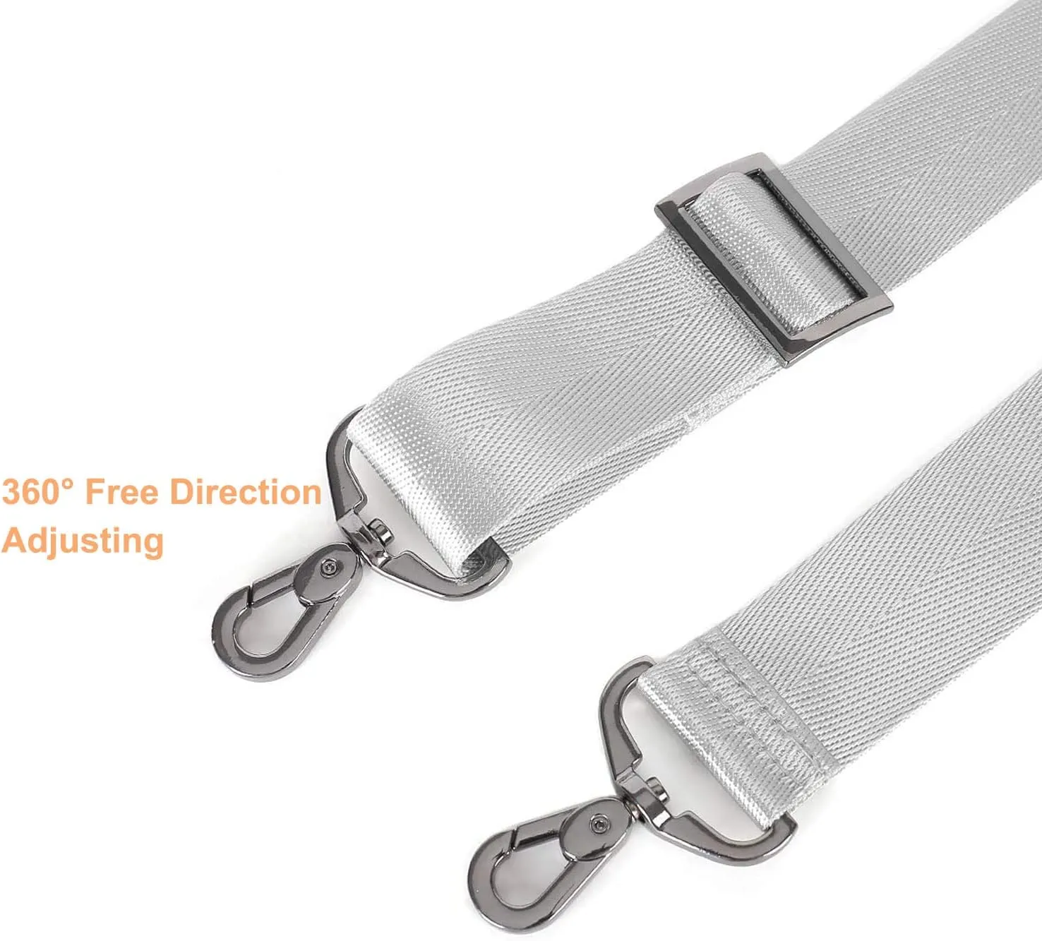 MOSISO 56 inch Shoulder Strap, Adjustable Thick Soft Universal Replacement Non-Slip Fit Padded with Metal Swivel Hooks for Laptop Shoulder Bag/Laptop Messenger Bag/Crossbody Bag, Gray