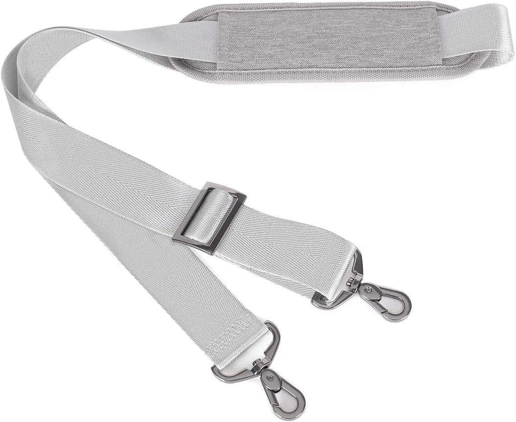 MOSISO 56 inch Shoulder Strap, Adjustable Thick Soft Universal Replacement Non-Slip Fit Padded with Metal Swivel Hooks for Laptop Shoulder Bag/Laptop Messenger Bag/Crossbody Bag, Gray