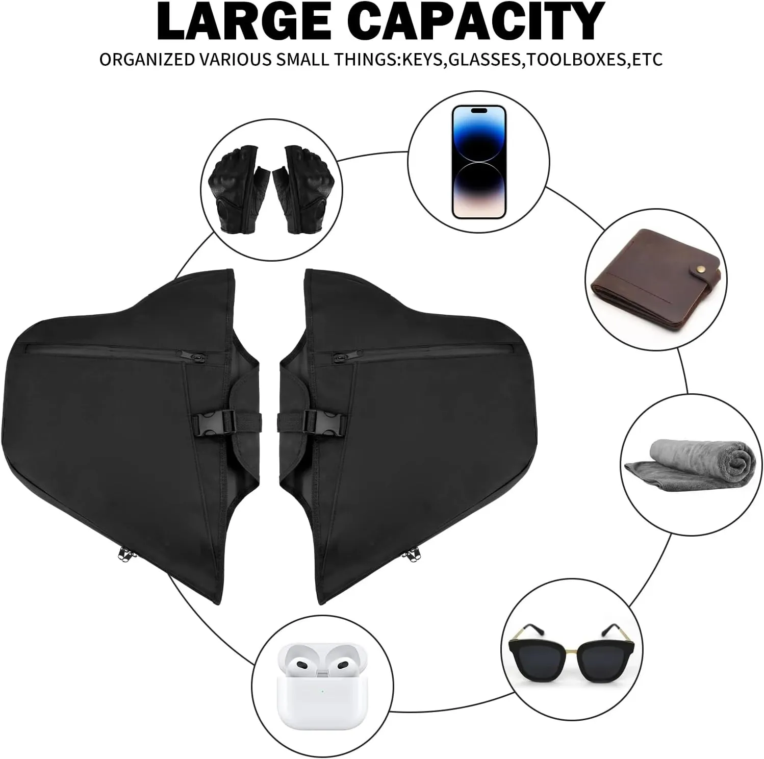 Motorcycle Leg Warmer Engine Guard Bags Waterproof Black For Harley Softail Slim Fat Boy FXDB Breakout 2018-23