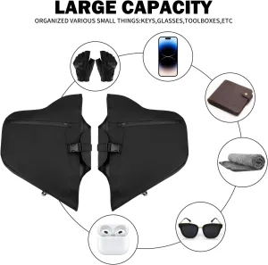 Motorcycle Leg Warmer Engine Guard Bags Waterproof Black For Harley Softail Slim Fat Boy FXDB Breakout 2018-23