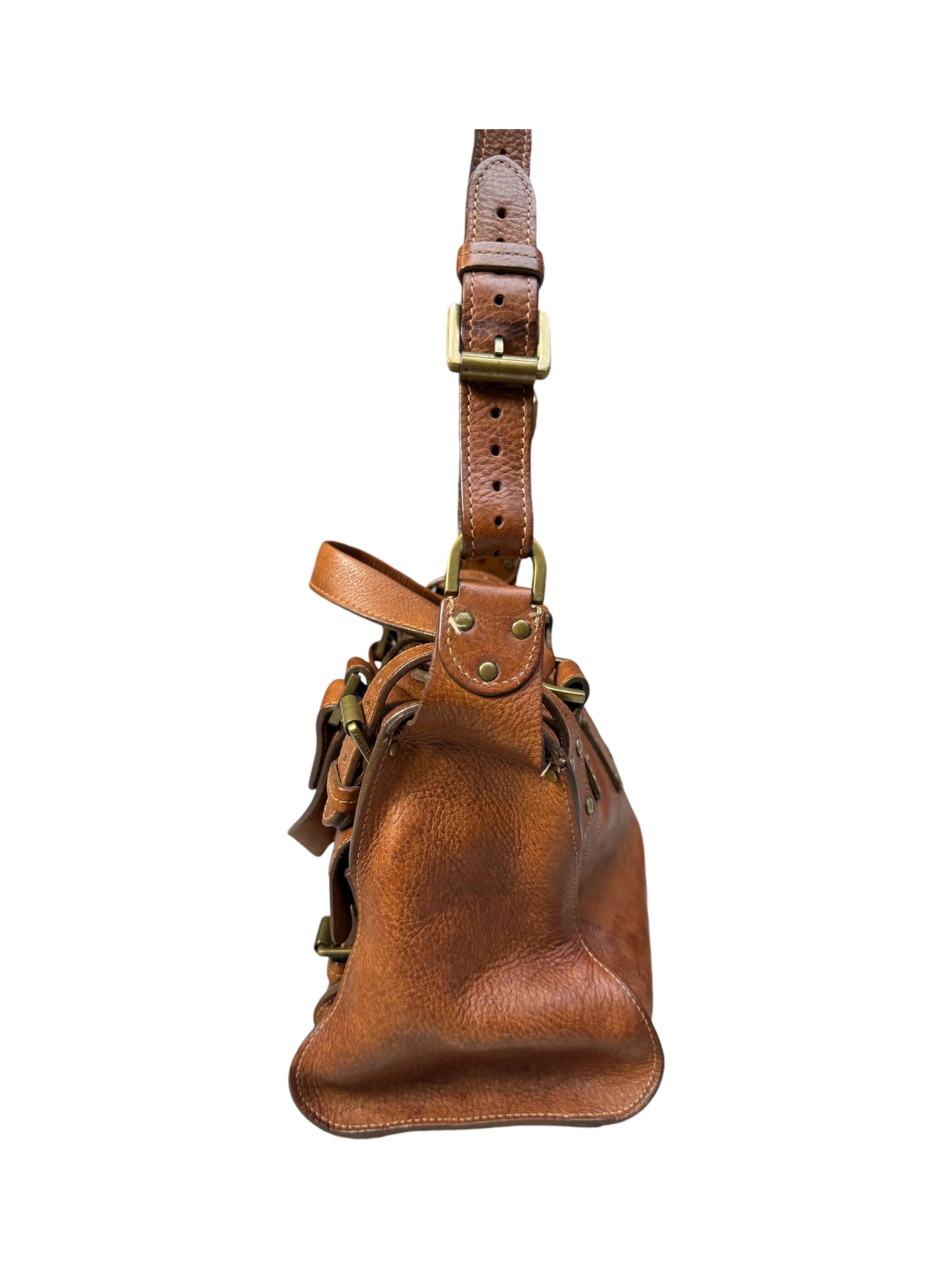 Mulberry Roxanne Brown Calfskin Leather Satchel