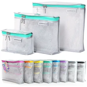 MUMI Travel Toiletry Bag Set of 3 – Water-Resistant Toiletry Bags for Women & Men – Clear Bags for Toiletries, Skincare, Makeup & Travel Essentials – Lightweight, Durable & Portable Organizer - Aqua