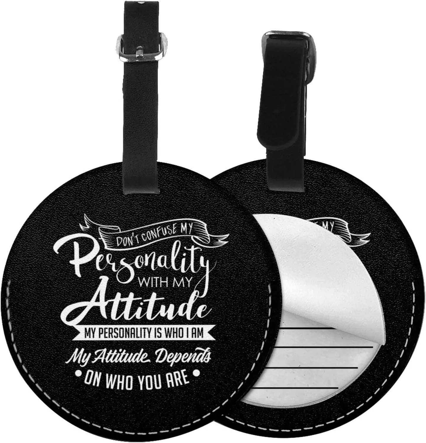 My Personality with My Attitude Round Luggage tag, Suitable for suitcases, etc., 3.7 inches