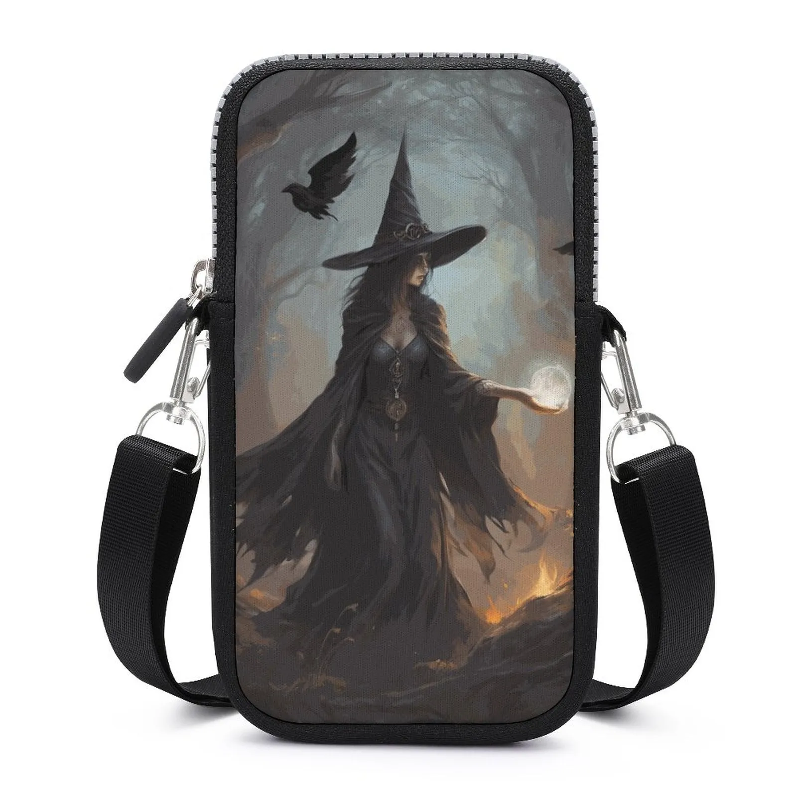 Mystical Witch Cell Phone Crossbody Pouch: A Witchcore Accessory Phone Purse