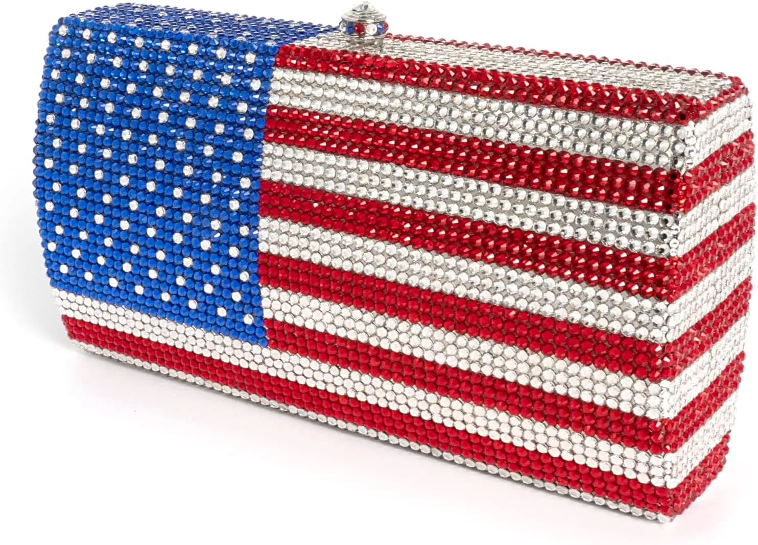 National Flag Rhinestone Clutch Purses Handbags for Women, Bling Evening Bags & Formal Party Crystal Bags, USA American