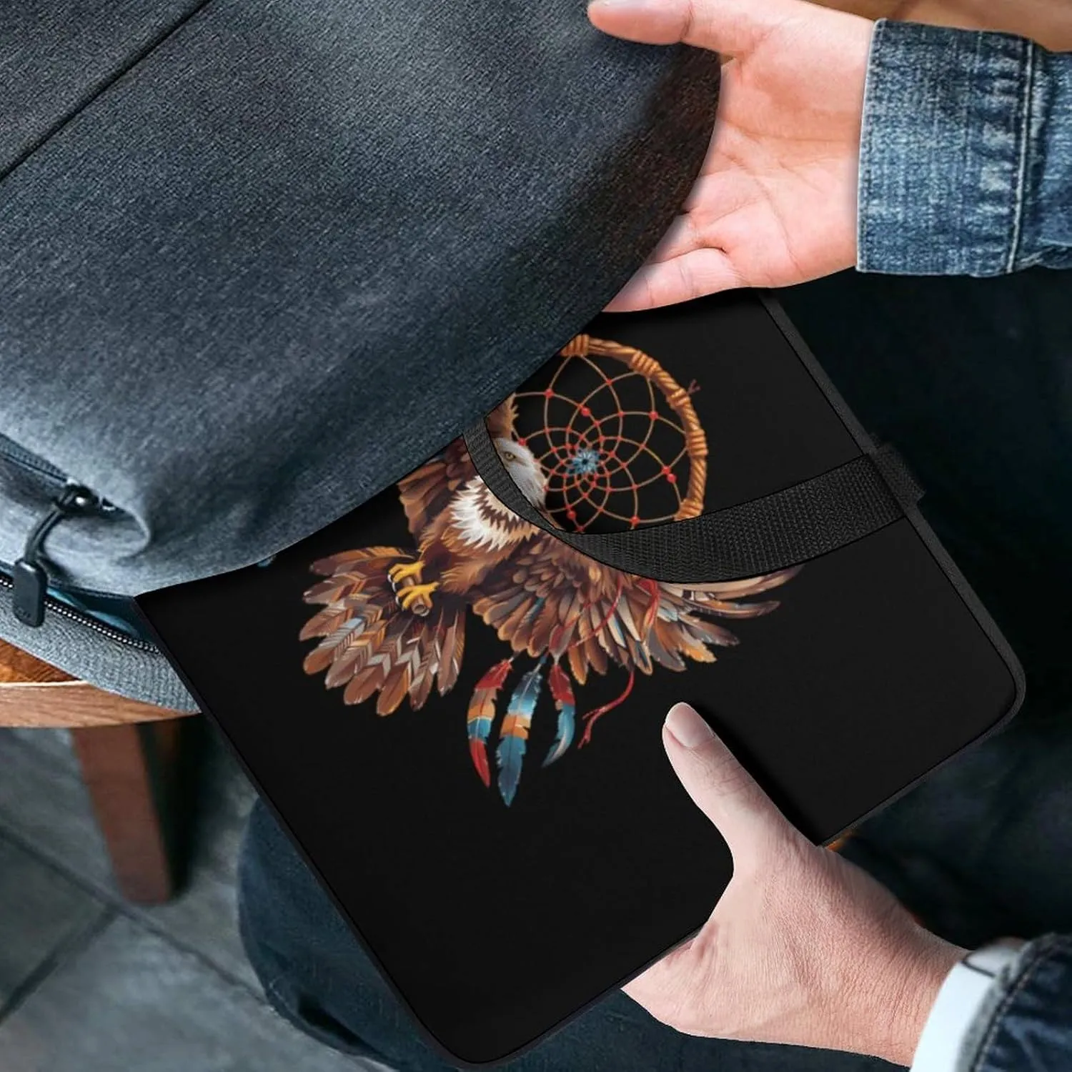 Native American Tribal Dream Catcher Eagle Laptop Case Laptop Bag Laptop Sleeve Water Resistant Computer Case Laptop Carrying Case 17inch