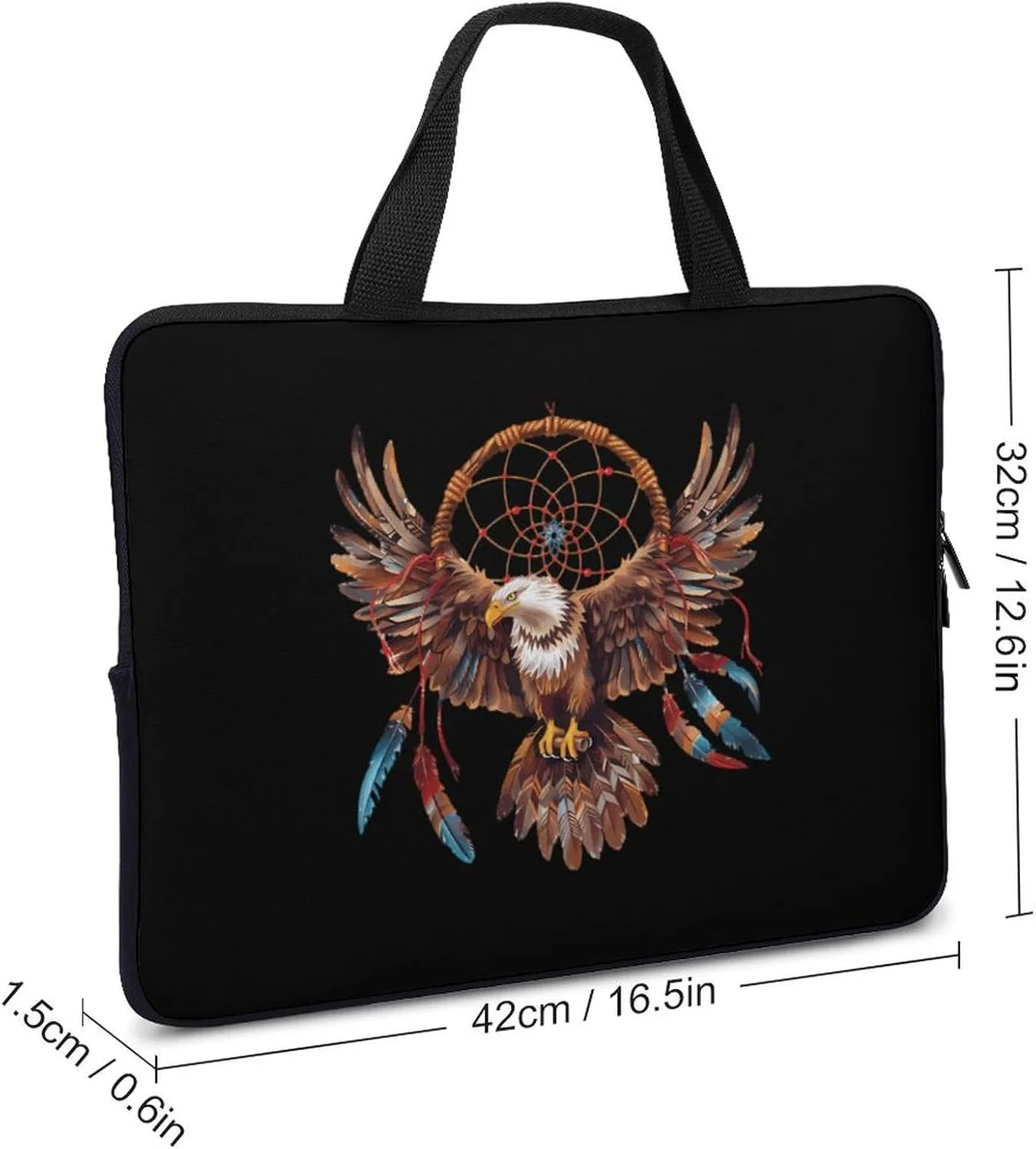 Native American Tribal Dream Catcher Eagle Laptop Case Laptop Bag Laptop Sleeve Water Resistant Computer Case Laptop Carrying Case 17inch