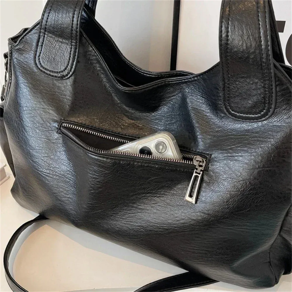 New High Quality Contrasting Colors Tote Bags for Women Fashion Zipper Pu Handbags