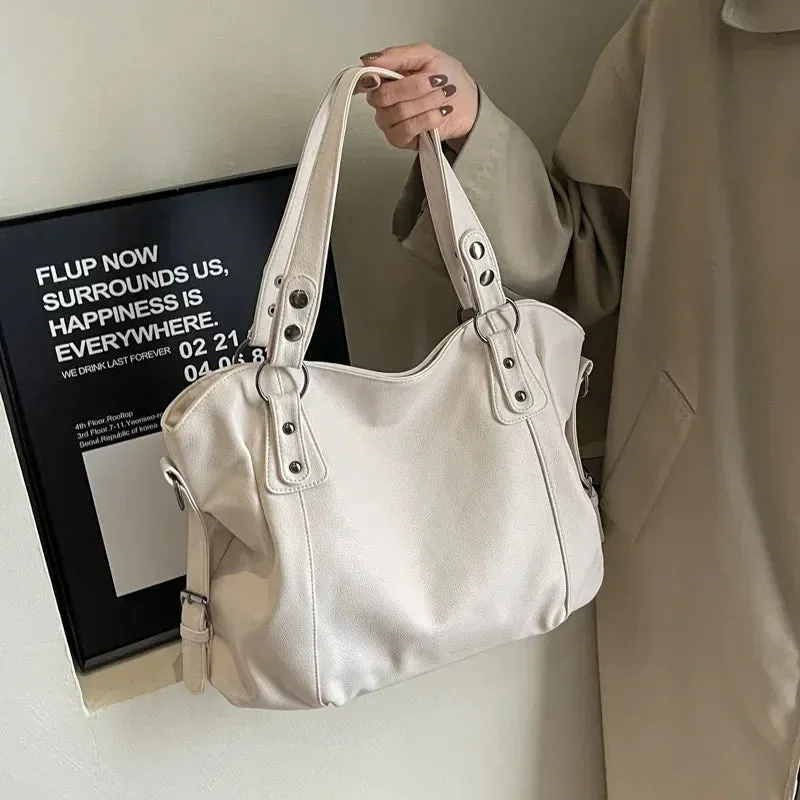 New High Quality Contrasting Colors Tote Bags for Women Fashion Zipper Pu Handbags