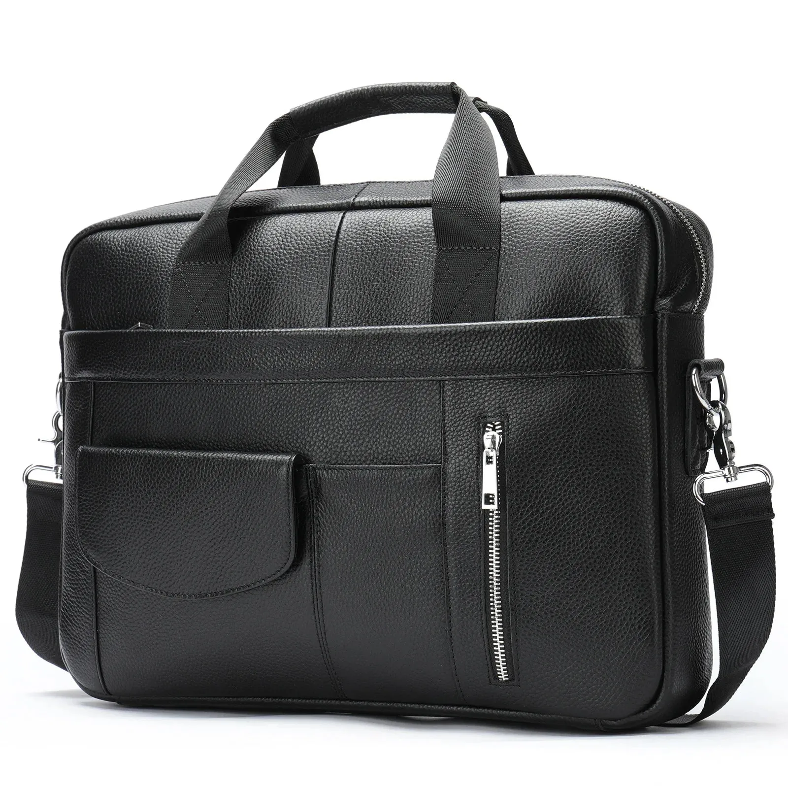 New Men Cow Leather Briefcase Men's Large Messenger Bag Vintage Document Shoulder Male Bag Office Handbag For Men Attache Case