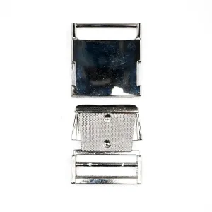Nickel Side Squeeze Belt Buckle 1 1/2 Inch