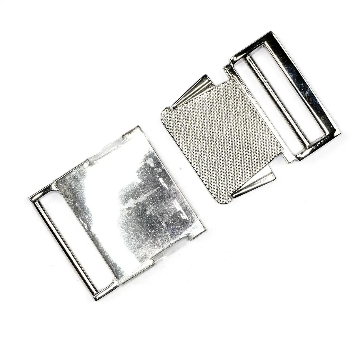 Nickel Side Squeeze Belt Buckle 1 1/2 Inch