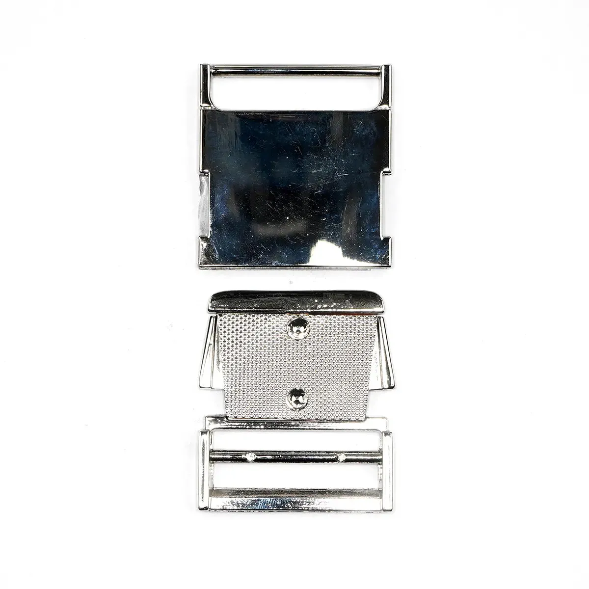 Nickel Side Squeeze Belt Buckle 1 1/2 Inch
