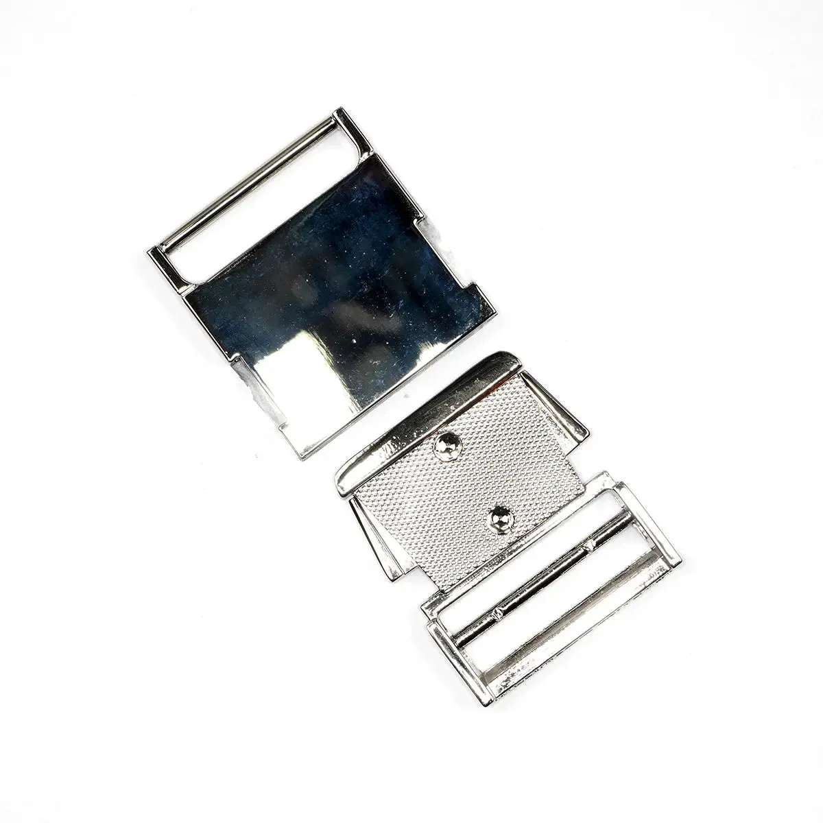 Nickel Side Squeeze Belt Buckle 1 1/2 Inch