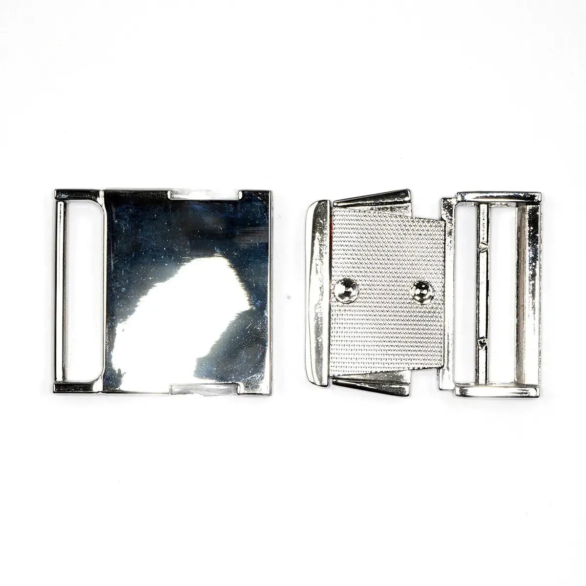 Nickel Side Squeeze Belt Buckle 1 1/2 Inch