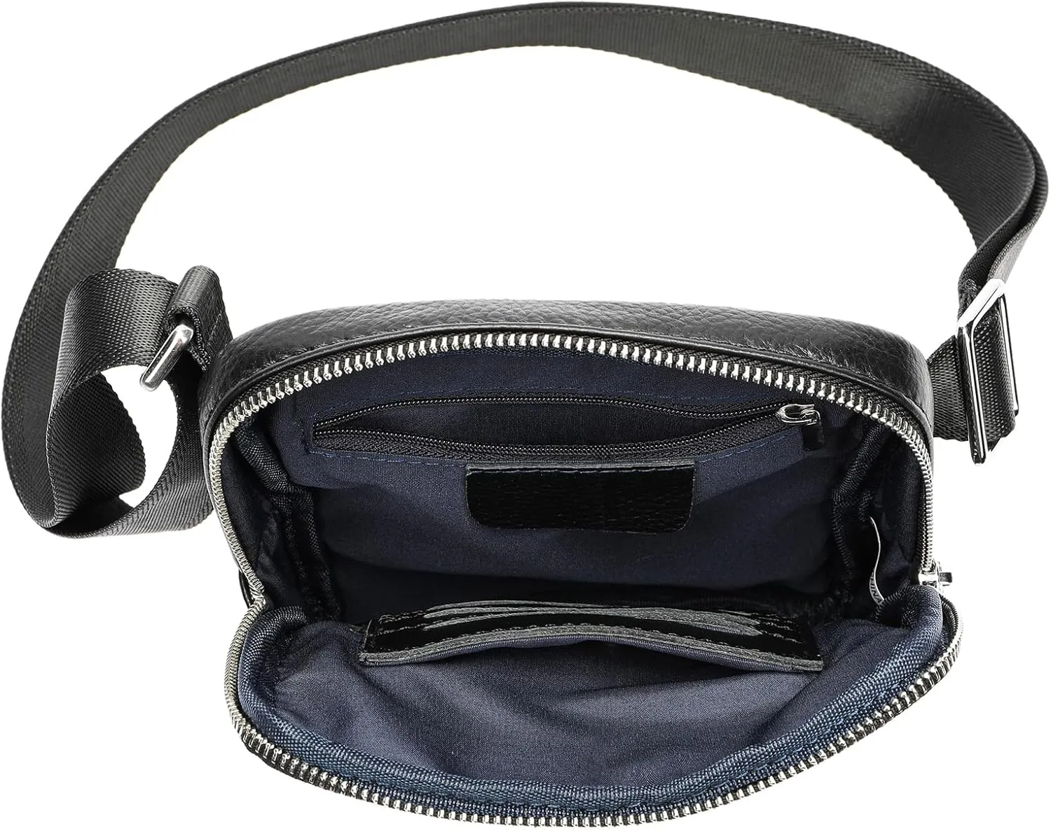 NIUCUNZH Man Purses and Bags Small, Mini Genuine Leather Messenger and Shoulder Bag for Men with lots of Zipper Pockets