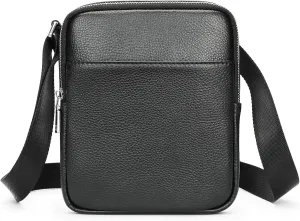 NIUCUNZH Man Purses and Bags Small, Mini Genuine Leather Messenger and Shoulder Bag for Men with lots of Zipper Pockets