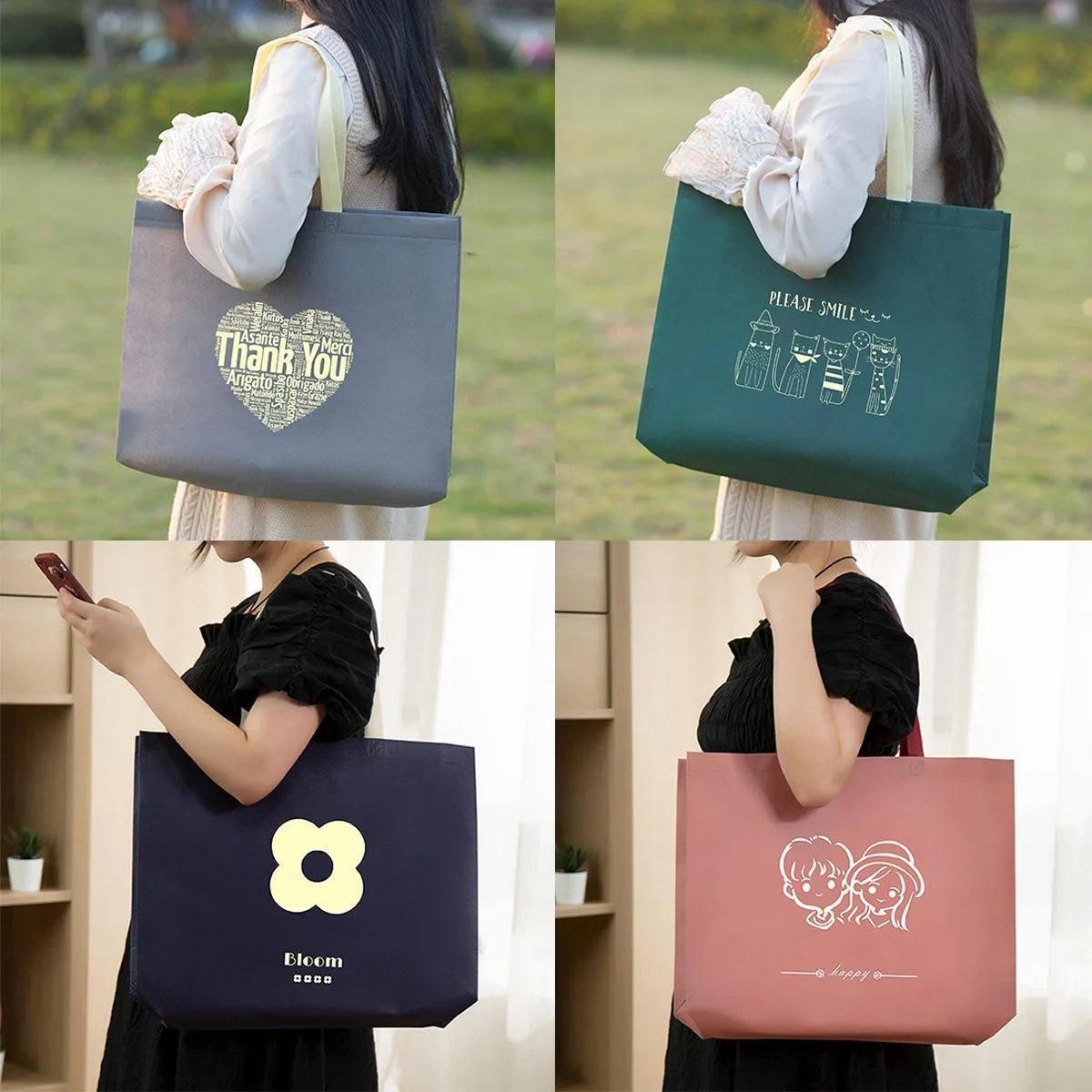 Non-Woven Tote Bags Versatile Reusable 25PCS