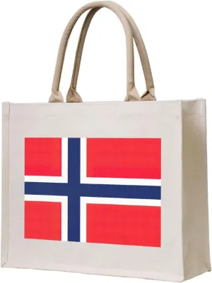 Norwegian flag Print Structured Canvas Totebag Reusable Fashion Totebag Gift Totebag
