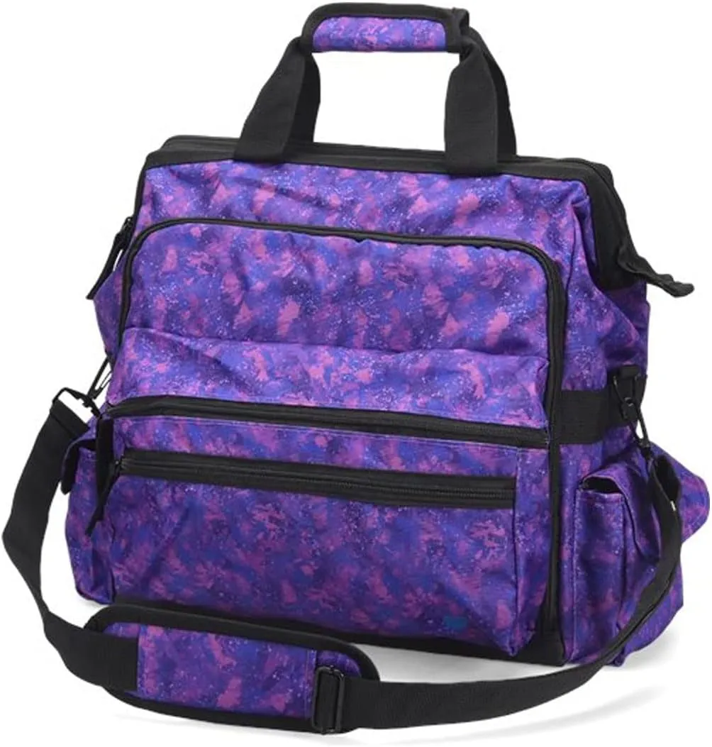 Nurse Mates Ultimate Nursing Bag | Multiple Compartments | Interior Laptop Compartment | Durable Zippers | Violet Prism
