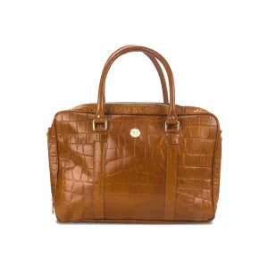 Office Essentials Unisex Textured Leather Laptop Bag