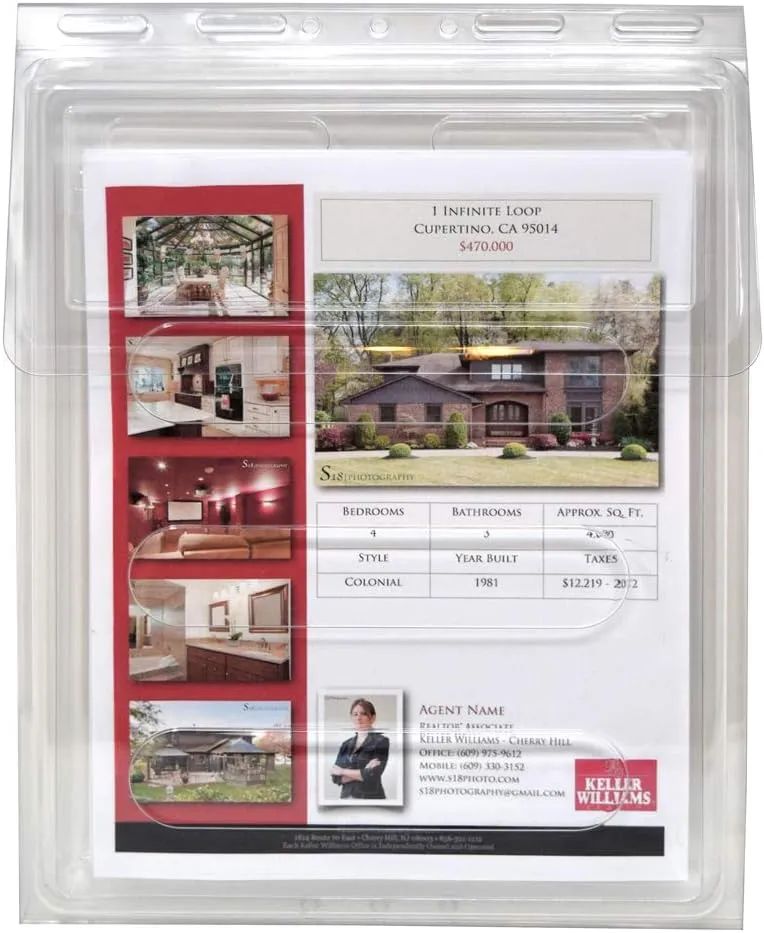 Outdoor Real Estate Brochure Box - Easy to Use Take One Document Holder Can Hold 200, 8.5 x 11 Documents, Flyers & Brochures or Other Outdoor Marketing Needs (6)