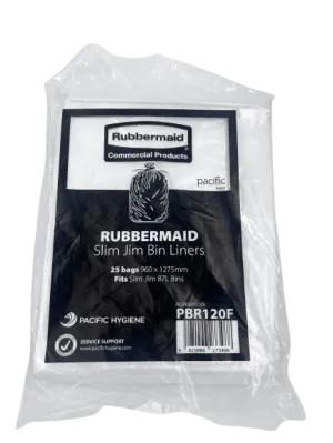 Pacific Rubbermaid Slim Jim Bin Liner, Clear