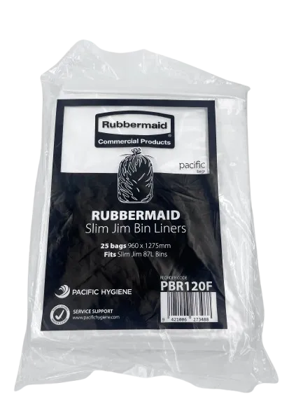 Pacific Rubbermaid Slim Jim Bin Liner, Clear