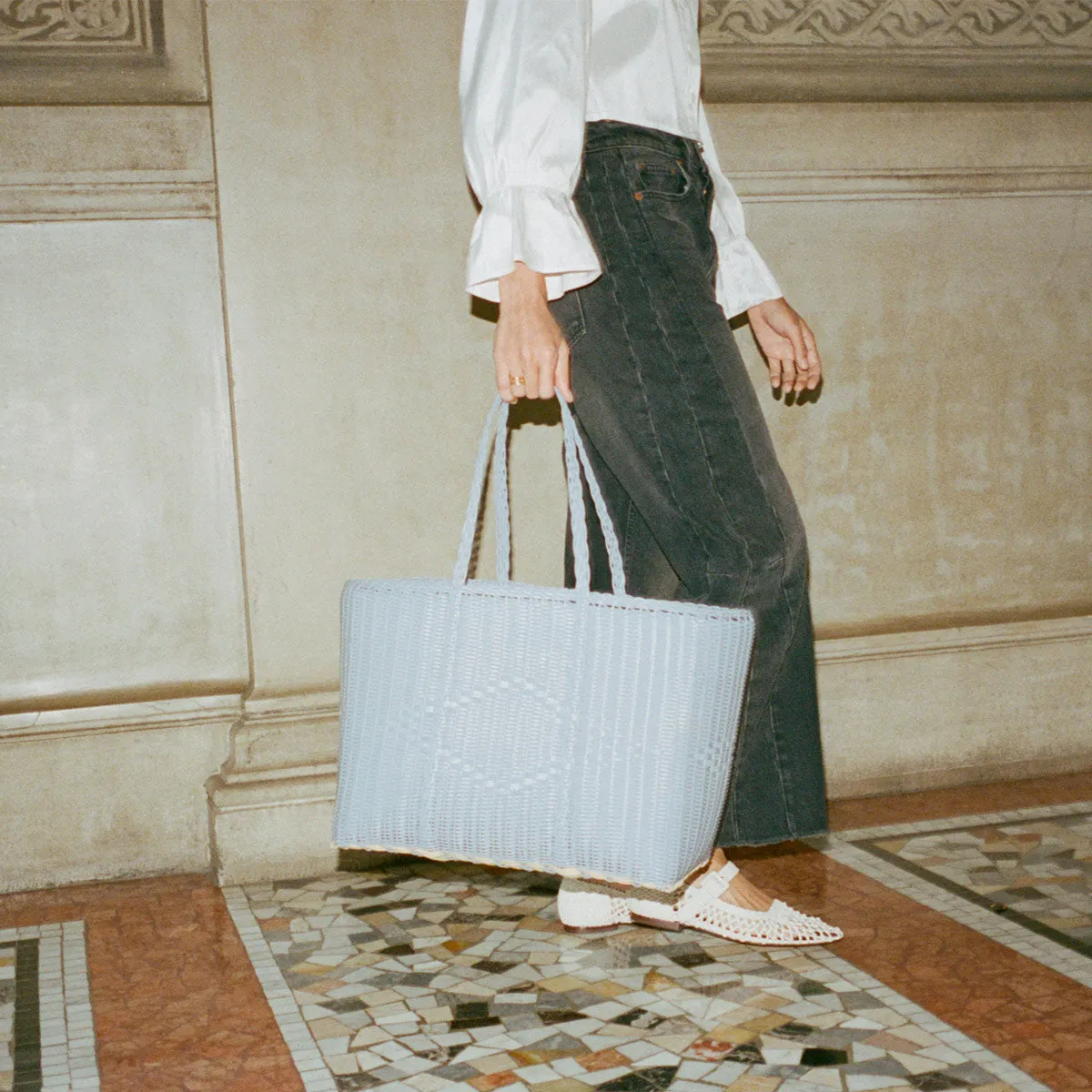 Palorosa | Large Tote Basket - Blue Lilac