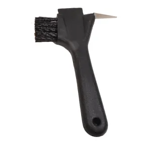 Partrade Hoof Pick with Brush and Scraper- Black