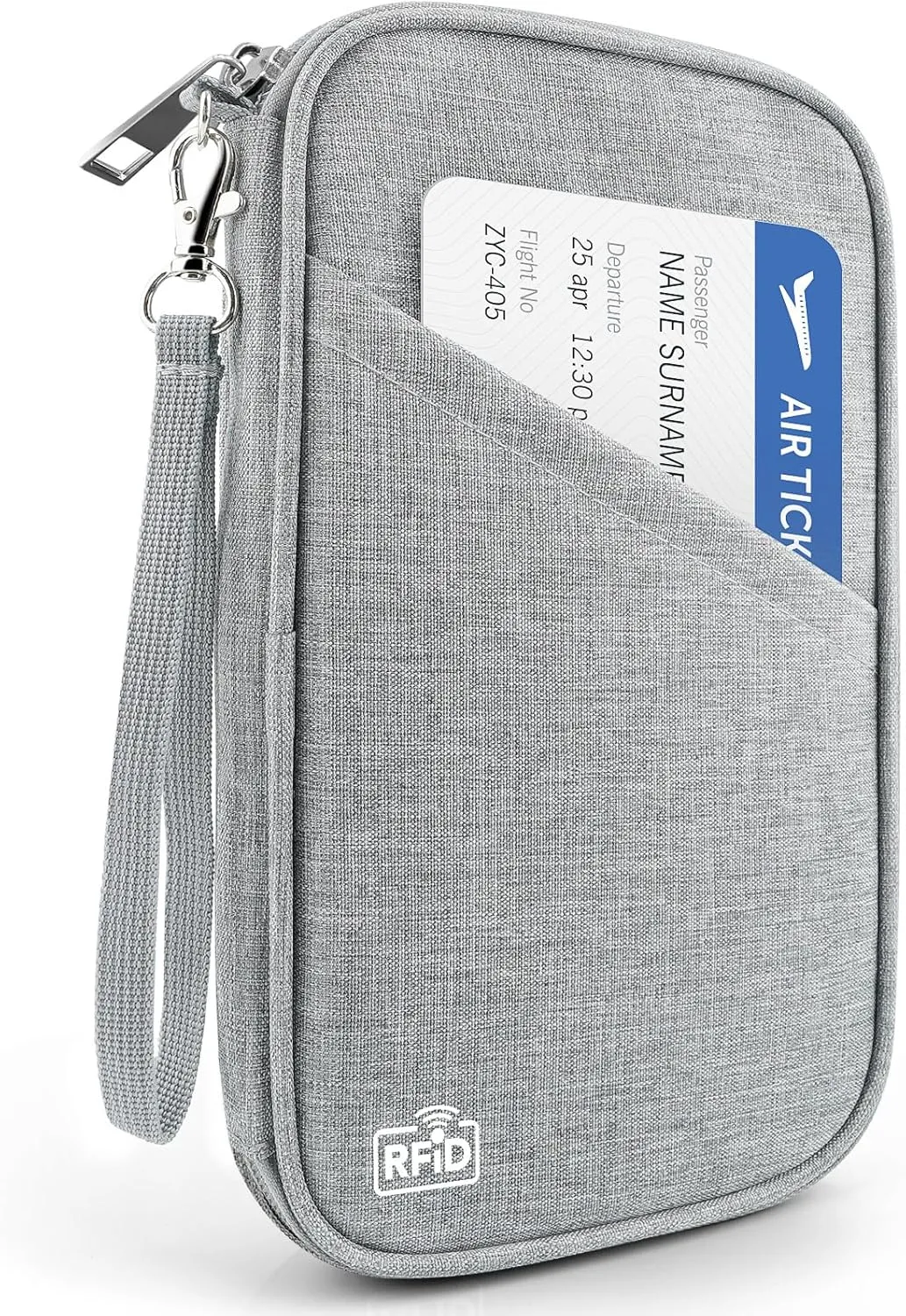 Passport Holder Family RFID Travel Document Organizer for Women Waterproof Passport Wallet Men Portable Case for Cards, Boarding Pass, ID, Money, Tickets with Zipper