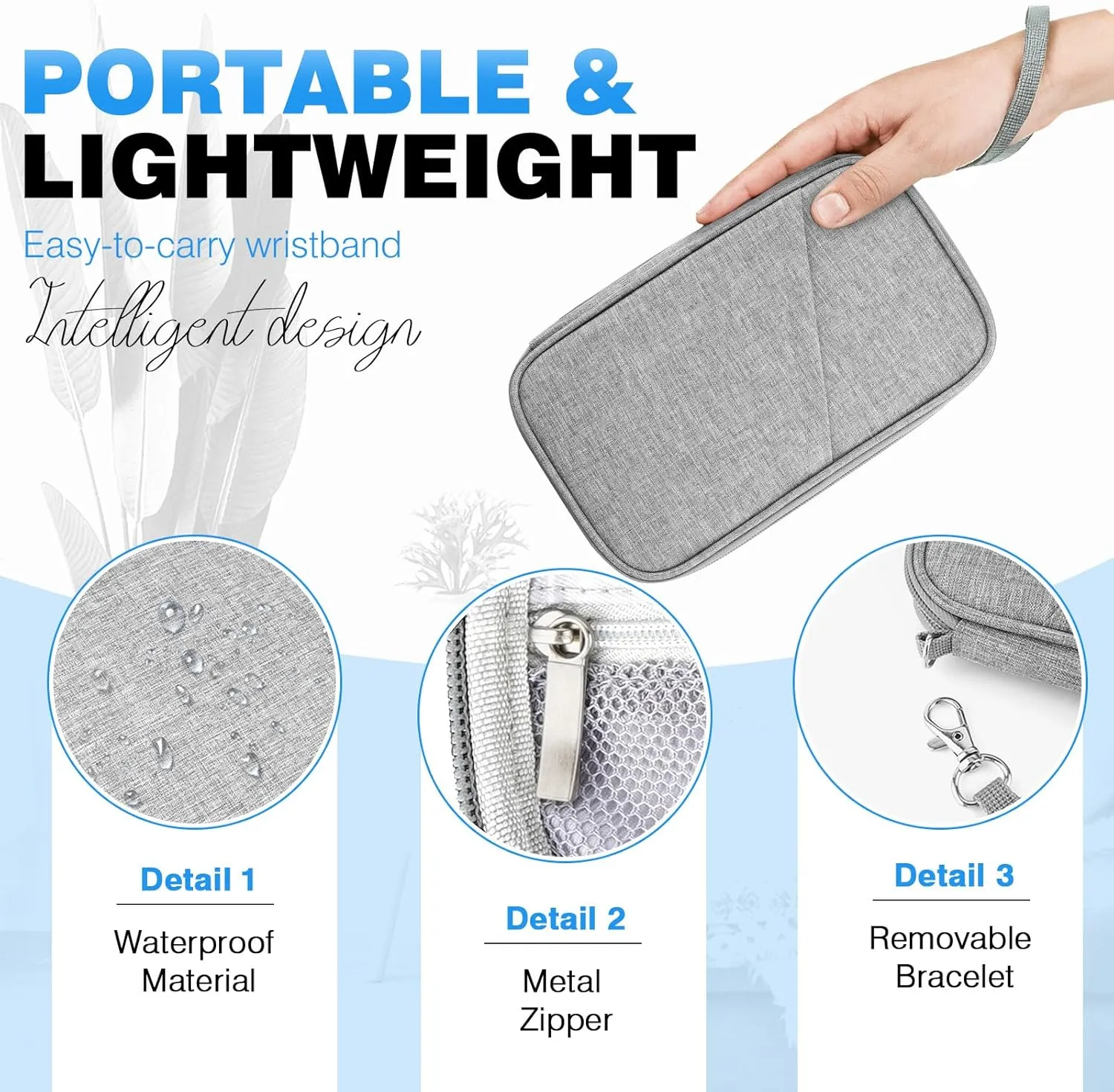 Passport Holder Family RFID Travel Document Organizer for Women Waterproof Passport Wallet Men Portable Case for Cards, Boarding Pass, ID, Money, Tickets with Zipper