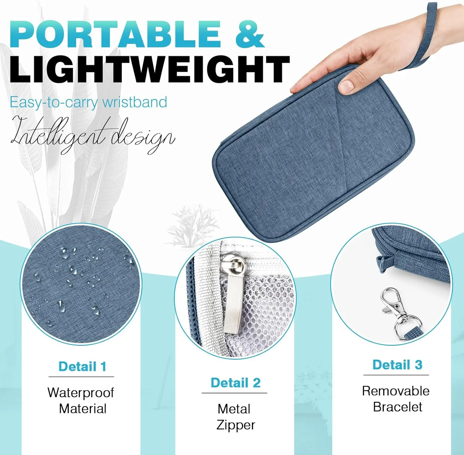 Passport Holder Family RFID Travel Document Organizer for Women Waterproof Passport Wallet Men Portable Case for Cards, Boarding Pass, ID, Money, Tickets with Zipper