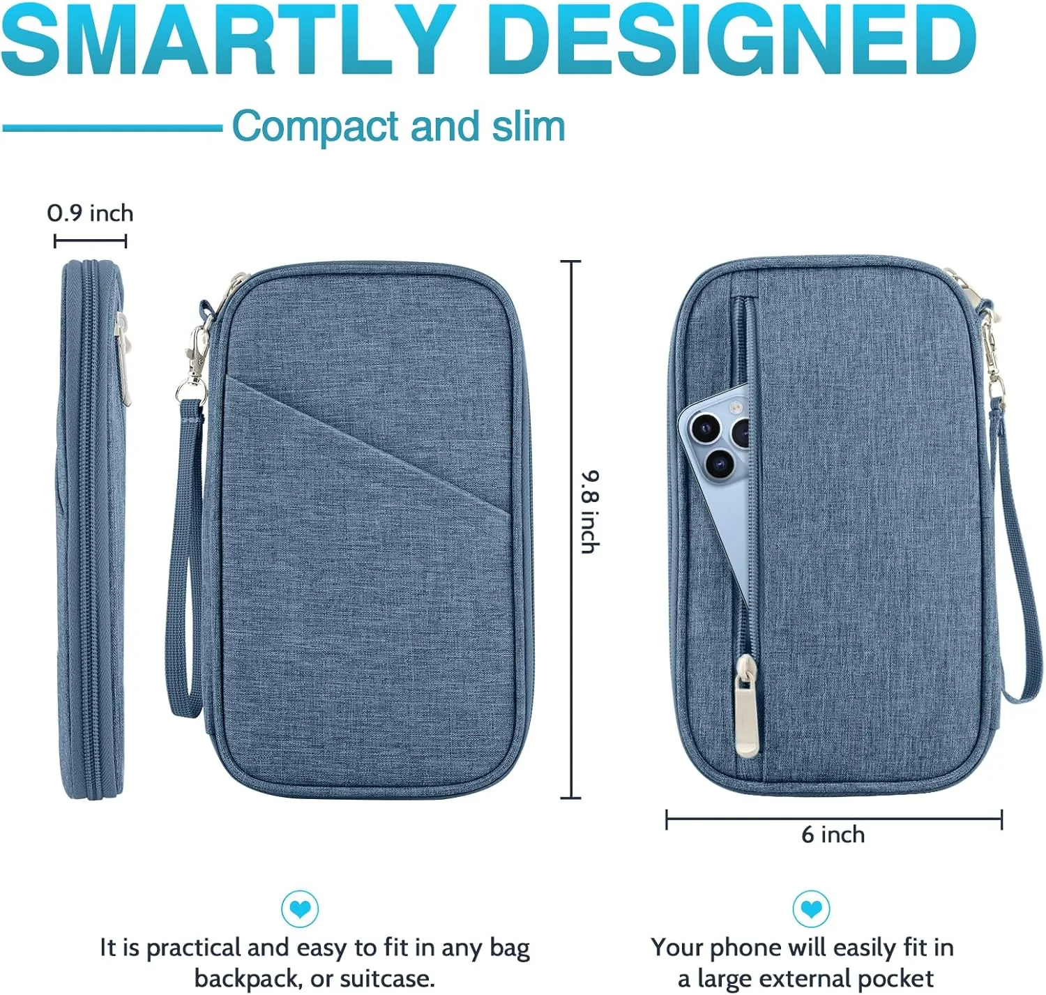 Passport Holder Family, Women Rfid Blocking Passport Wallet, Travel Essentials Premium Wallets, Waterproof Passport Holders Bag for Men Traveling, Travel Document Organizer Credit Cards Case