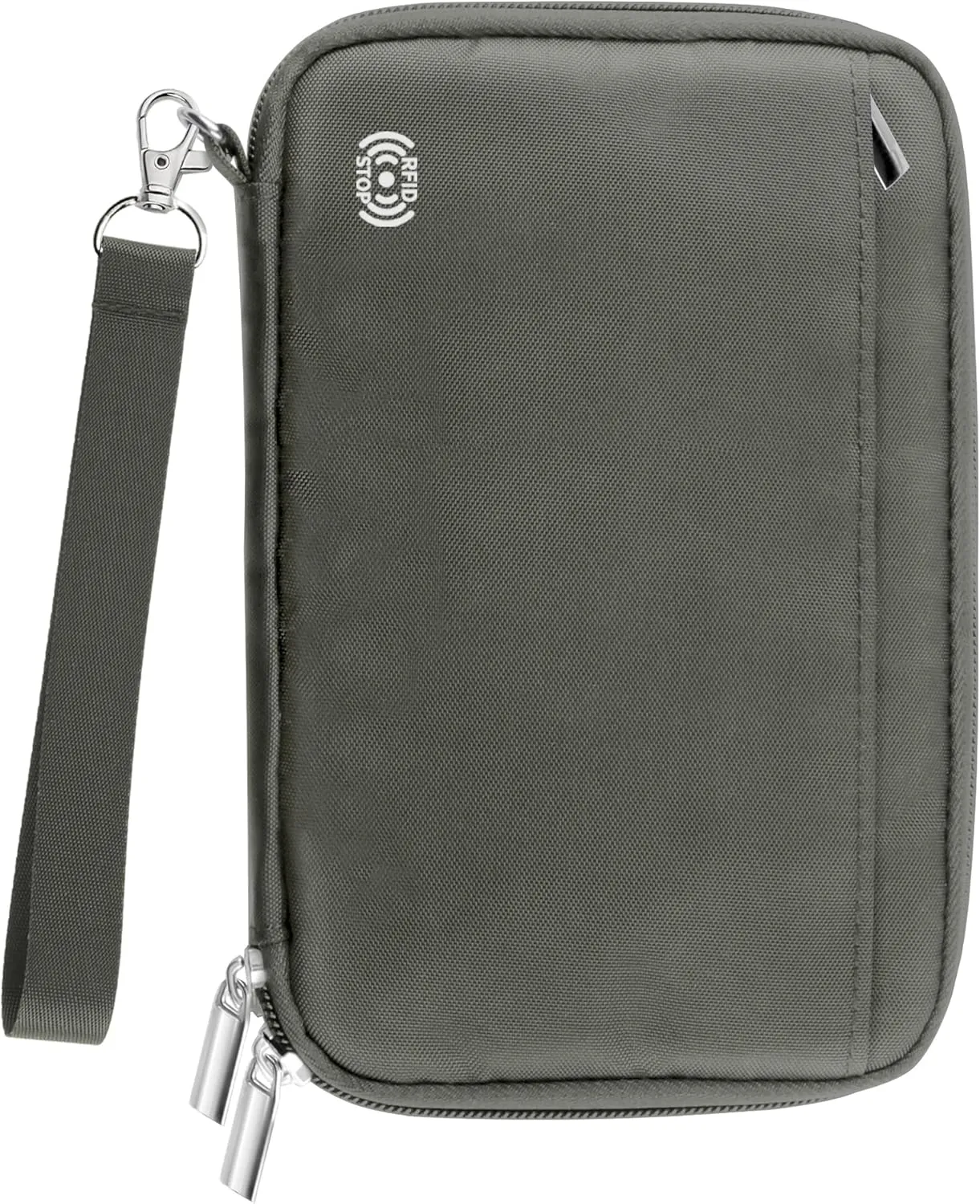 Passport Holder for Travel Family, RFID-Blocking Travel Wallet Holder for 6 Passports, Water Resistant Bag Document Organizer for Cards, Cash, Boarding Passes, Tickets (Gray)
