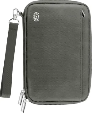 Passport Holder for Travel Family, RFID-Blocking Travel Wallet Holder for 6 Passports, Water Resistant Bag Document Organizer for Cards, Cash, Boarding Passes, Tickets (Gray)
