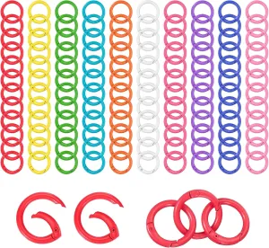 PATIKIL 1" Metal Spring O Rings, 120Pcs Zinc Alloy Snap Buckle Clasp O Rings Spring Keyring Buckles Snap Keychain Trigger Clip for Keychain Bag Collars Purse Handbag, 10 Color