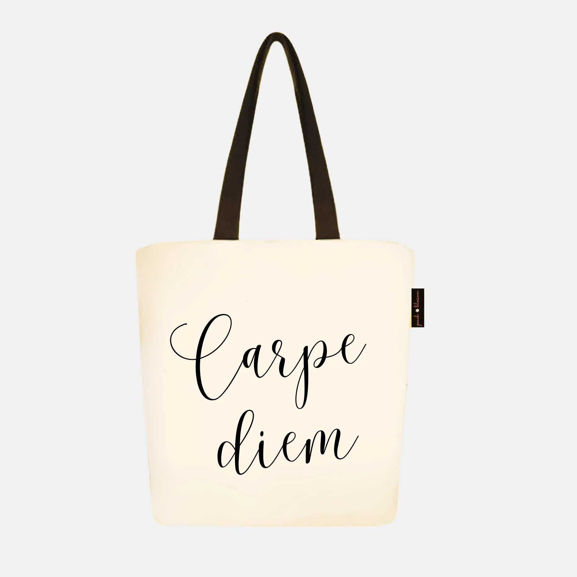 Peach Blossom Women's Cotton Printed Tote Bag With Zipper and Pouch | Pack Of 2 Combo