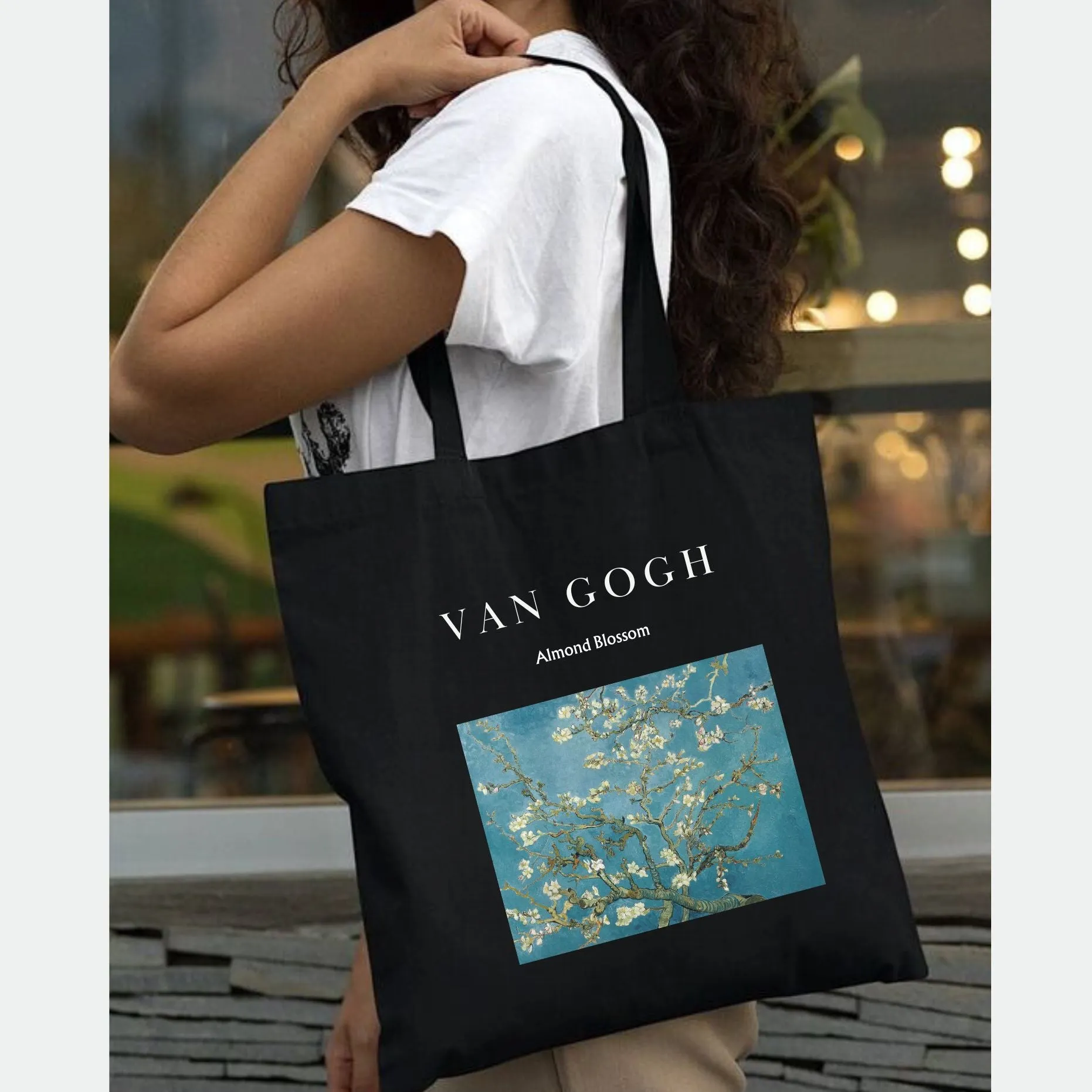 Peach Blossom Women's Cotton Printed Tote Bag With Zipper and Pouch | Pack Of 2 Combo