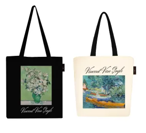 Peach Blossom Women's Cotton Printed Tote Bag With Zipper and Pouch | Pack Of 2 Combo