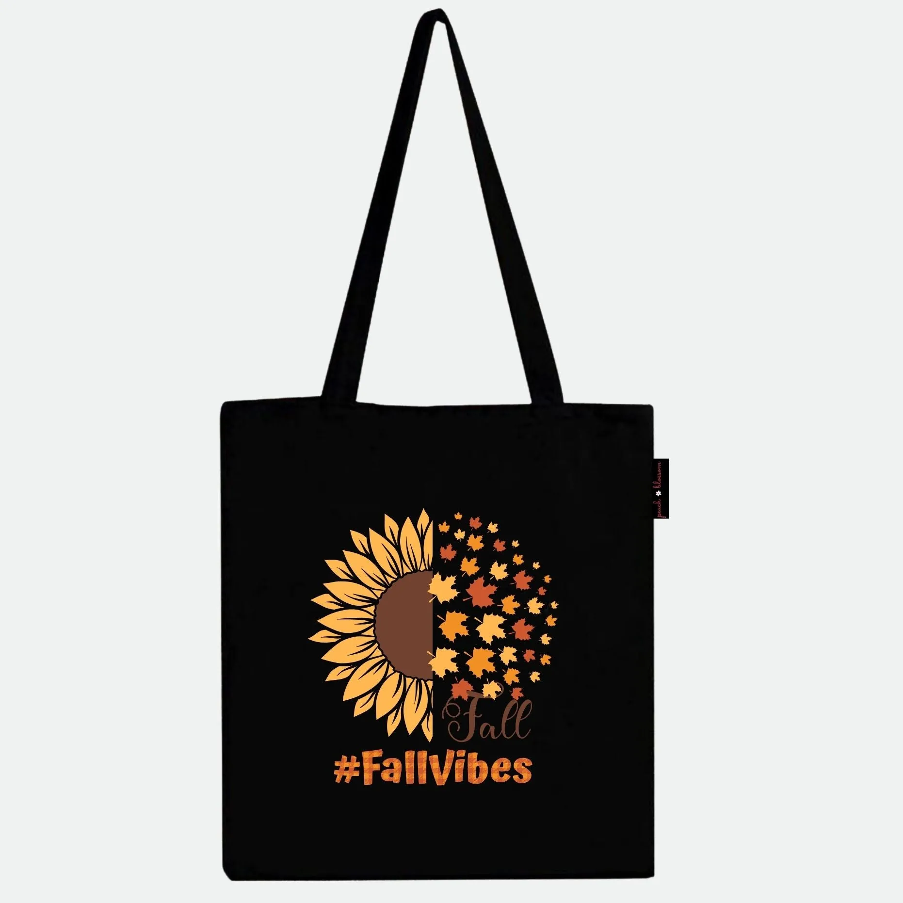Peach Blossom Women's Cotton Printed Tote Bag With Zipper and Pouch | Pack Of 2 Combo