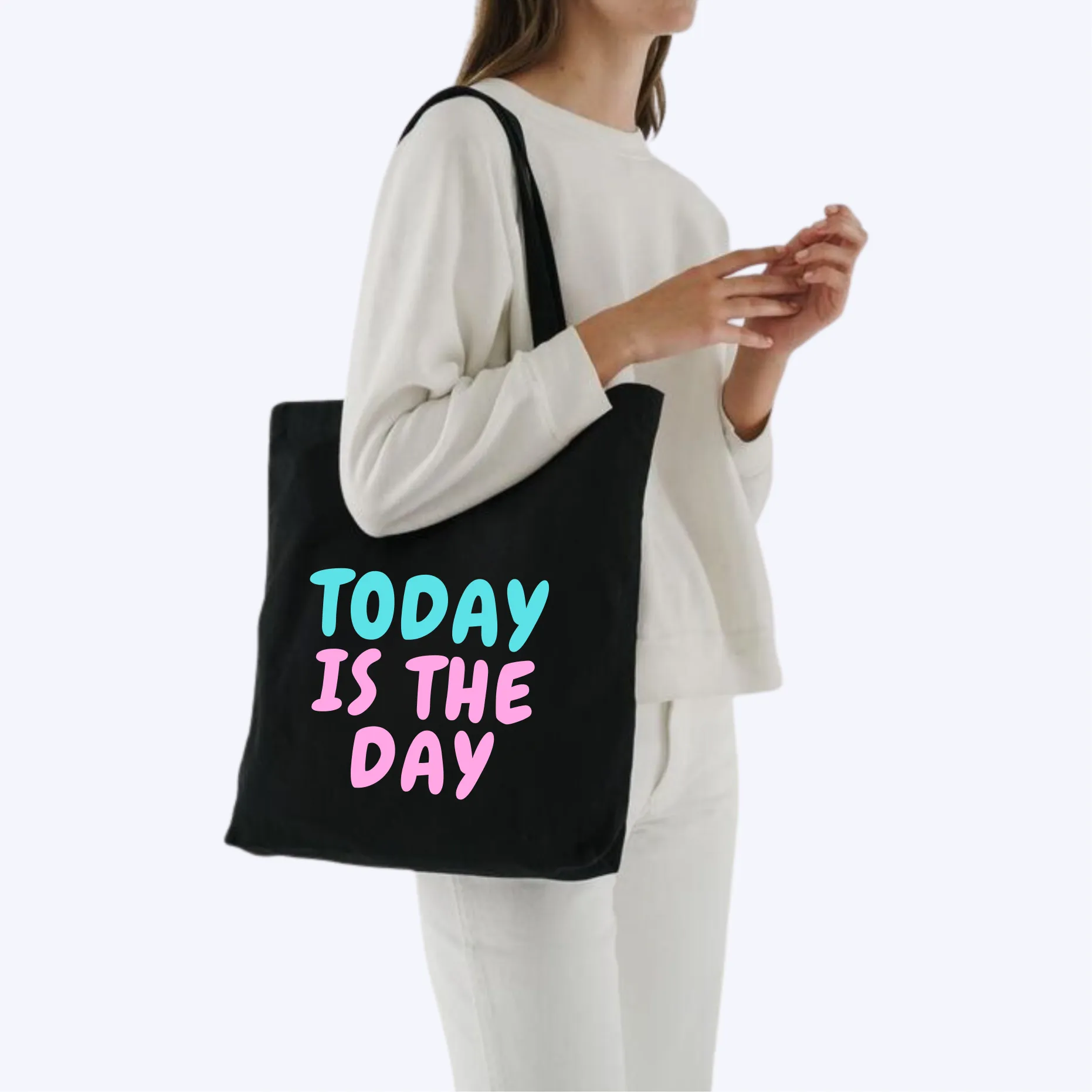 Peach Blossom Women's Cotton Printed Tote Bag With Zipper and Pouch | Pack Of 2 Combo